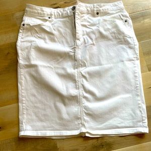 Lands’ End White Denim Skirt